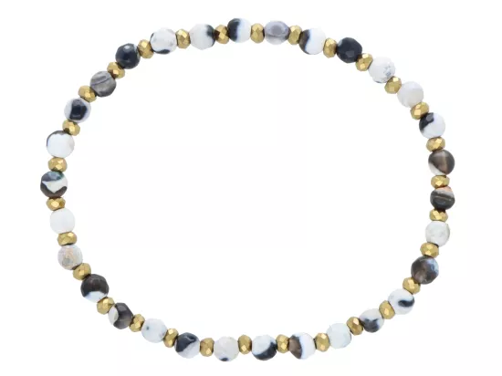 R5D49 BRANSOLETKA AGAT I HEMATYT