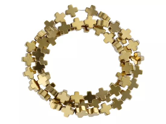 K6R49 HEMATYT KRZYŻYKI 6/6 mm - 1 SZNUR