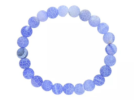 R4H55 BRANSOLETKA AGAT TRAWIONY KULE 8 mm