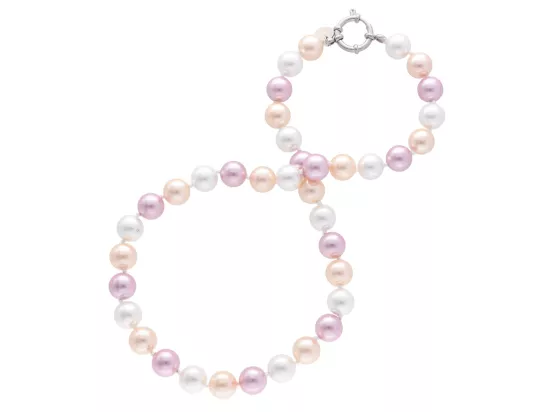 N2J81 NASZYJNIK PERŁA MAJORKA KULE 10 mm