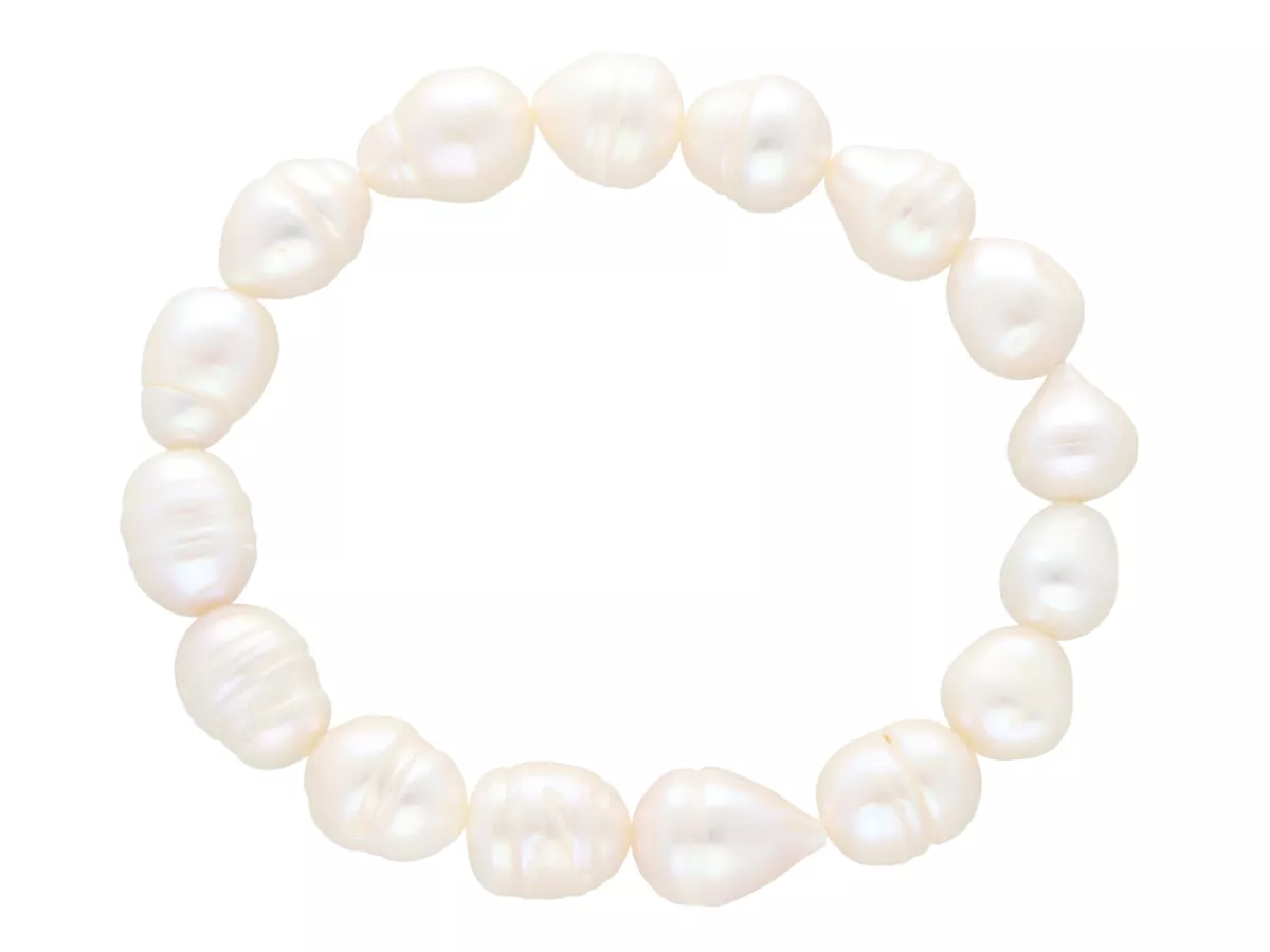 R2R67 BRANSOLETKA PERŁY NATURALNE NA GUMCE