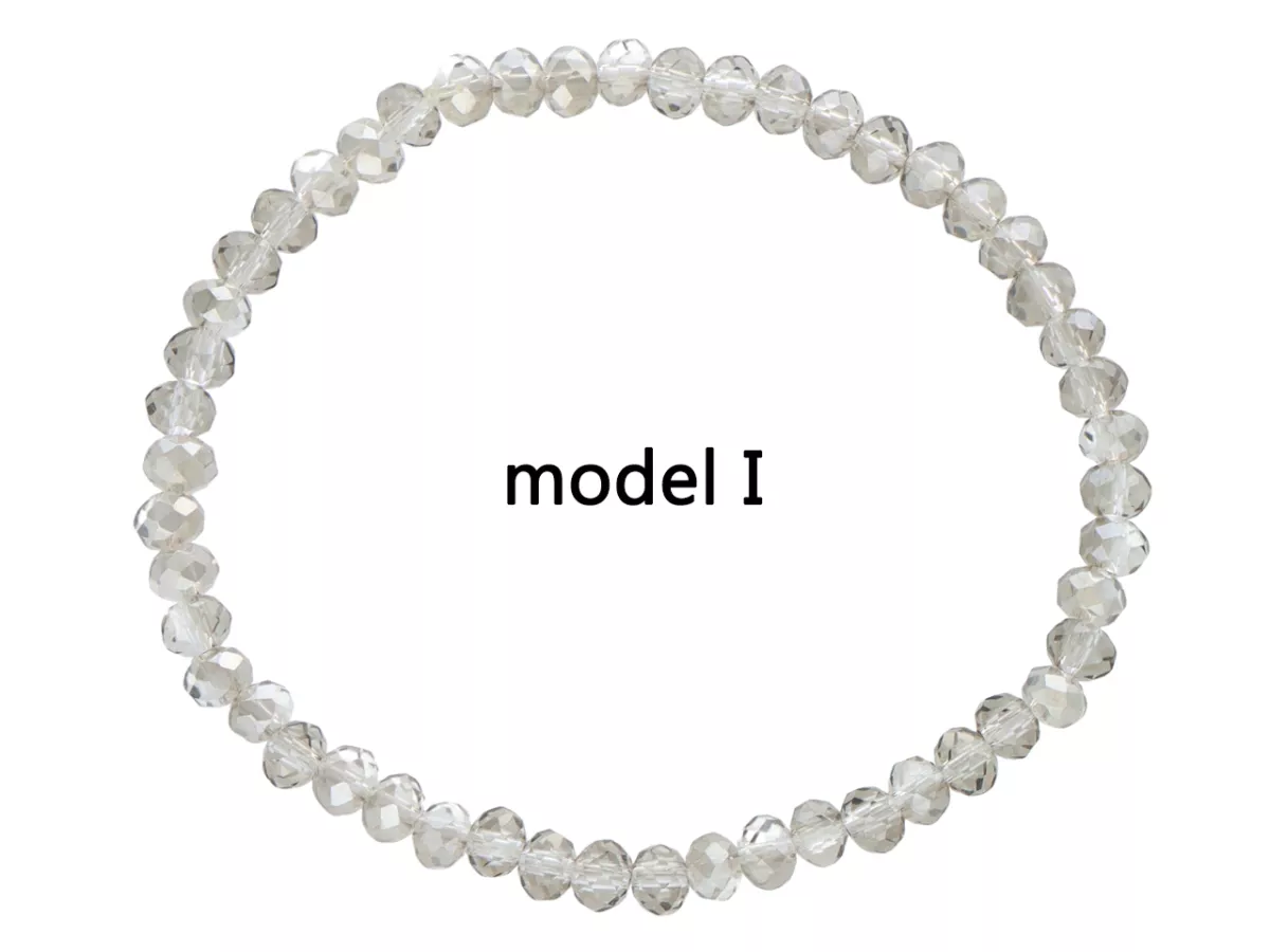 R1O89 BRANSOLETKA KRYSZTAŁKI 4 mm NA GUMCE