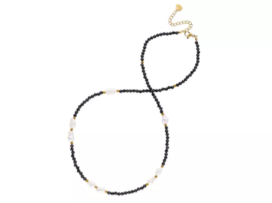 N3M68 NASZYJNIK SPINEL I PERŁA NATURALNA