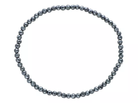 R3N97 BRANSOLETKA HEMATYT KULE FASETOWANE 3 mm