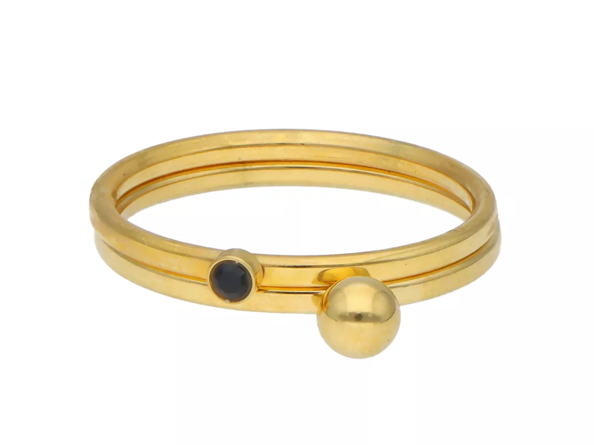 R3J92 KOMPLET PIERŚCIONKÓW ZE STALI CHIRURGICZNEJ - 2 SZTUKI