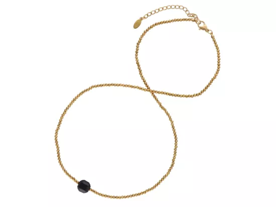 N3P46 NASZYJNIK ONYKS I HEMATYT MIODOWY