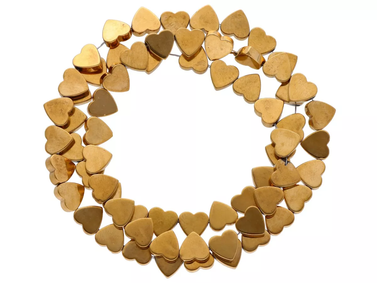 K7O95 HEMATYT MIODOWY SERCE 6/6 mm - 1 SZNUR