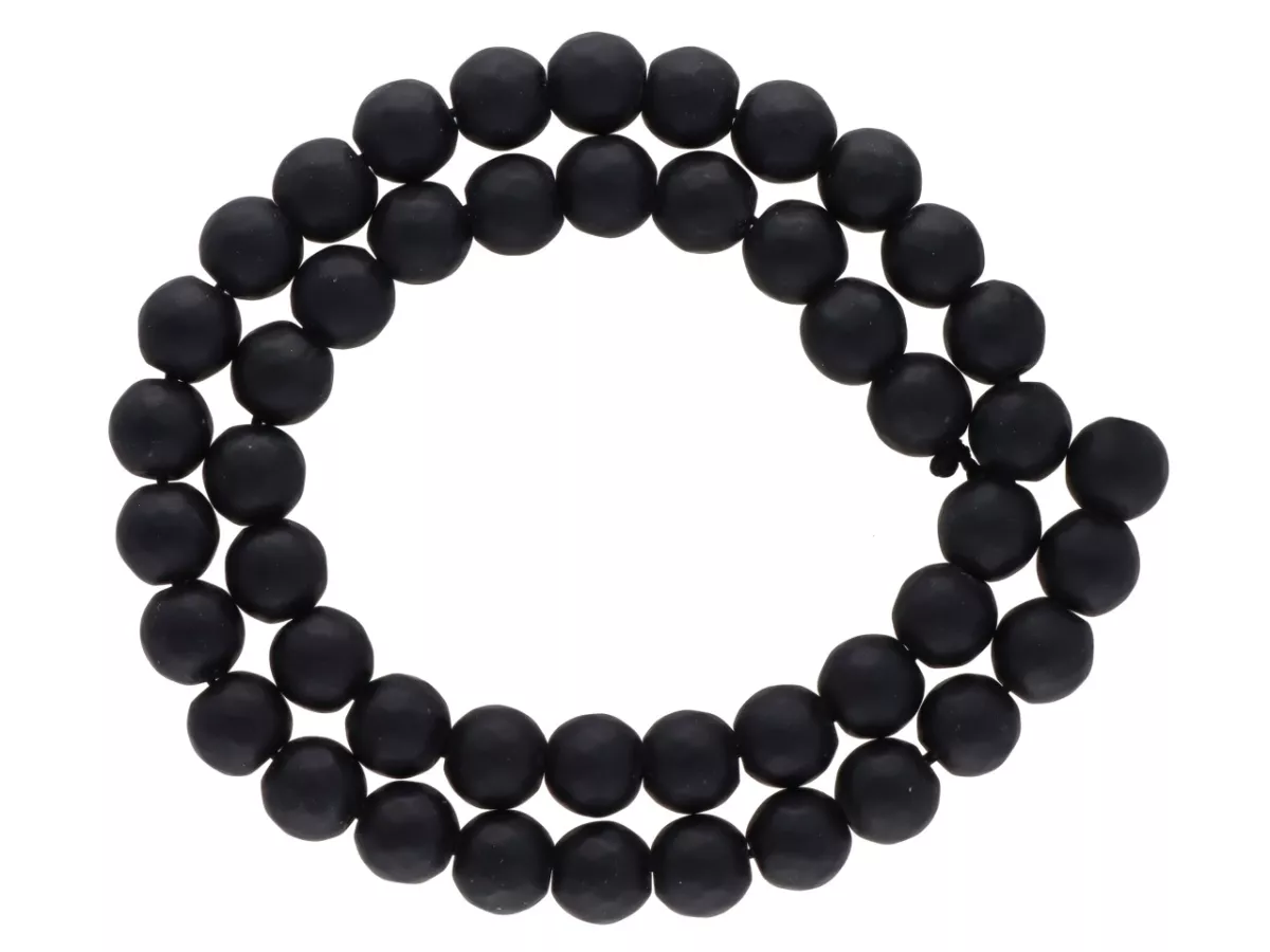 K6L36 ONYKS MATOWY KULE FASETOWANE 8 mm - 1 SZNUR