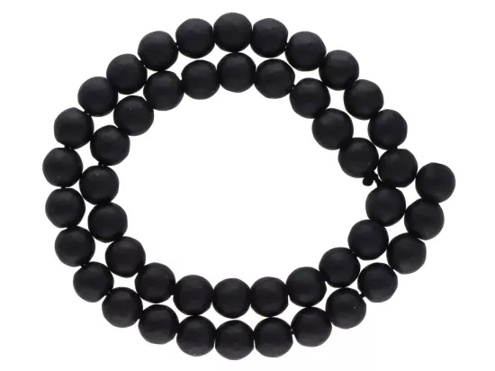 K6L36 ONYKS MATOWY KULE FASETOWANE 8 mm - 1 SZNUR