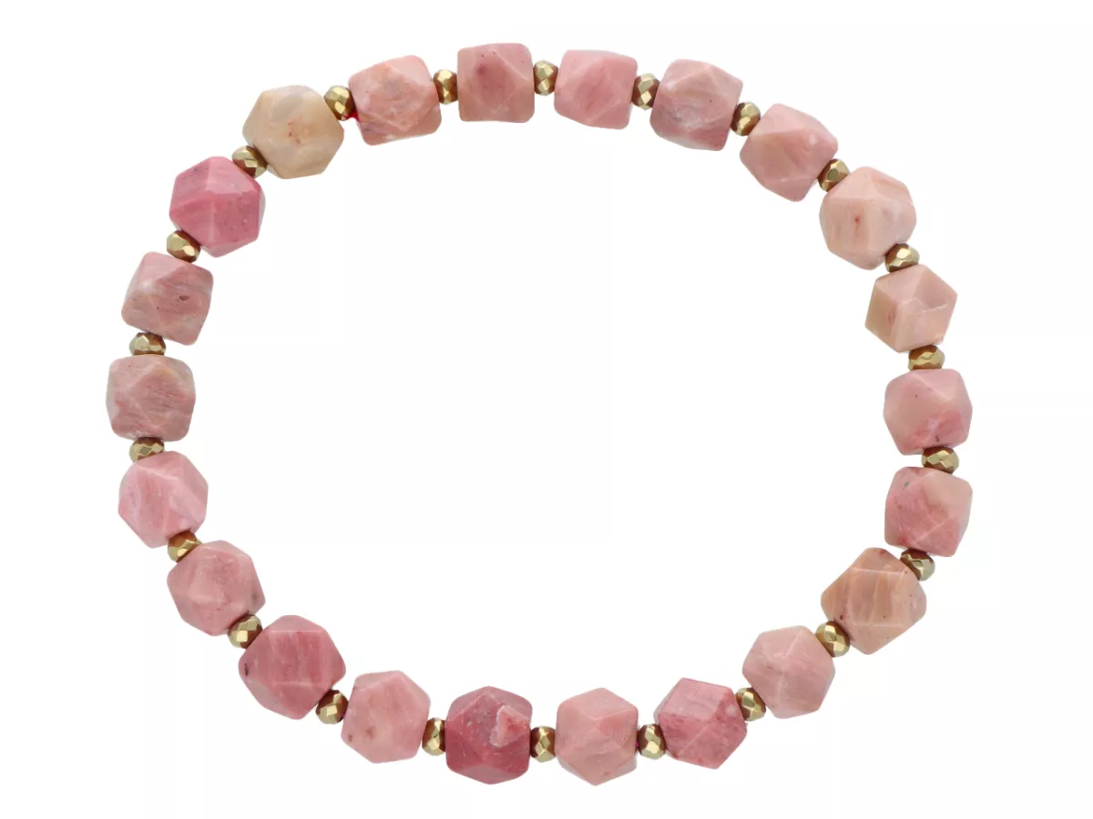 R5E43 BRANSOLETKA RODOCHROZYT I HEMATYT