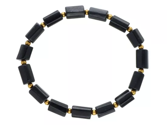 R5C66 BRANSOLETKA TURMALIN CZARNY I HEMATYT
