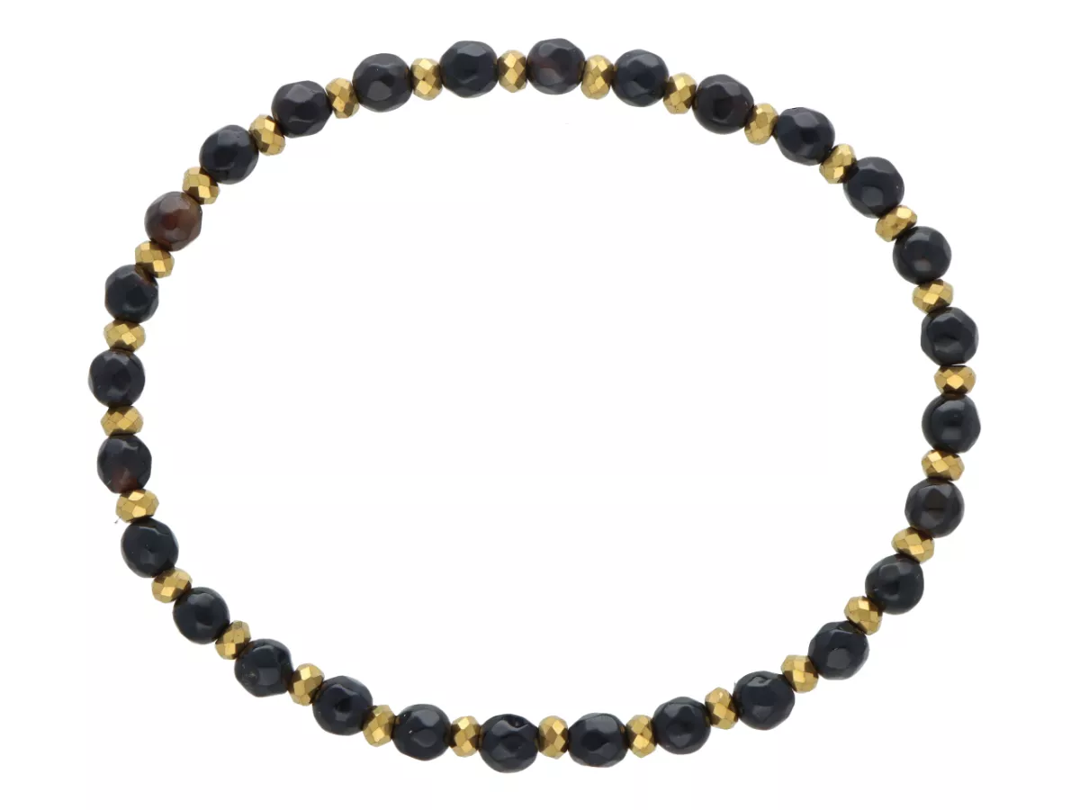 R5D35 BRANSOLETKA AGAT I HEMATYT