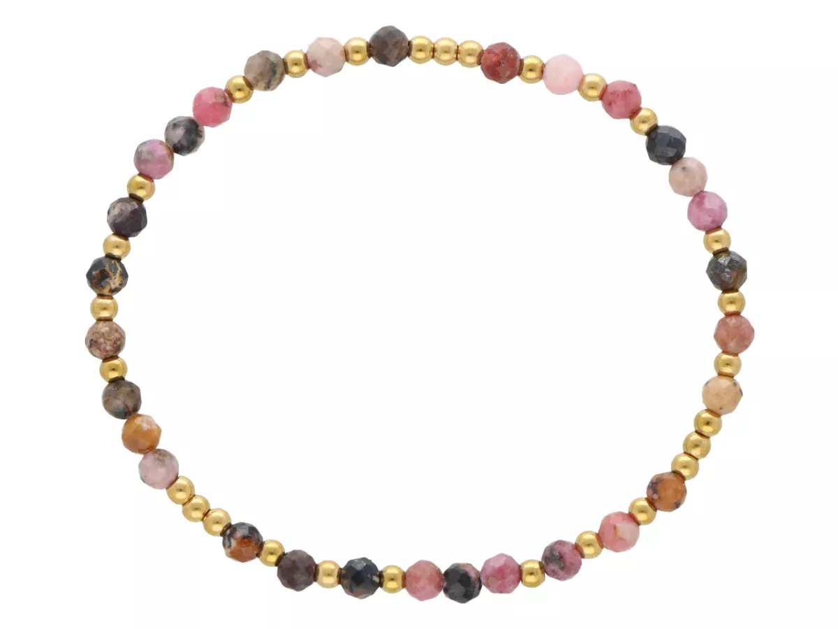 R5E25 BRANSOLETKA RODONIT I STAL CHIRURGICZNA