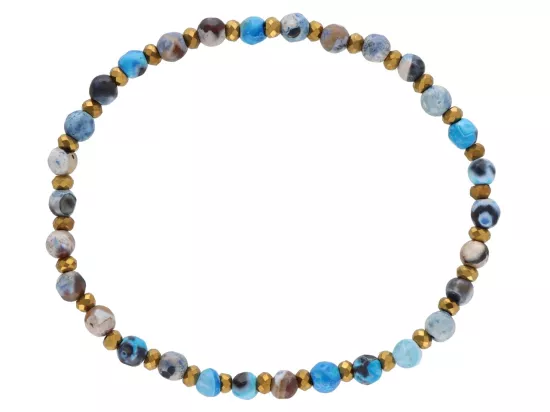 R5B09 BRANSOLETKA AGAT I HEMATYT