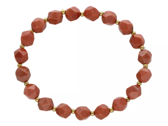 R4M30 BRANSOLETKA PIASEK PUSTYNI DIAMENTOWY KULE FASETOWANE 8 mm