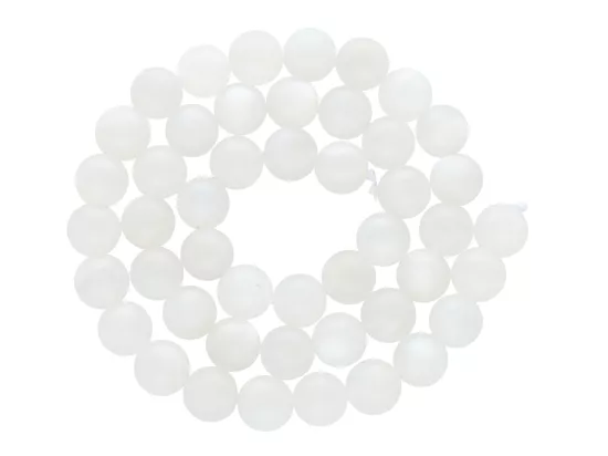 K7J02 BIAŁY KAMIEŃ KSIĘŻYCOWY KULE 8,5 mm - 1 SZNUR