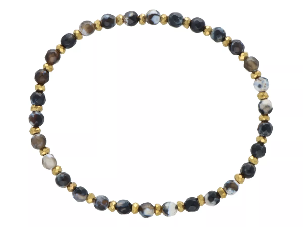 R5D53 BRANSOLETKA AGAT I HEMATYT