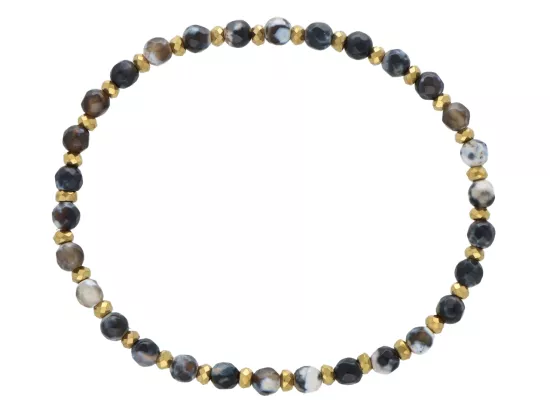 R5D53 BRANSOLETKA AGAT I HEMATYT