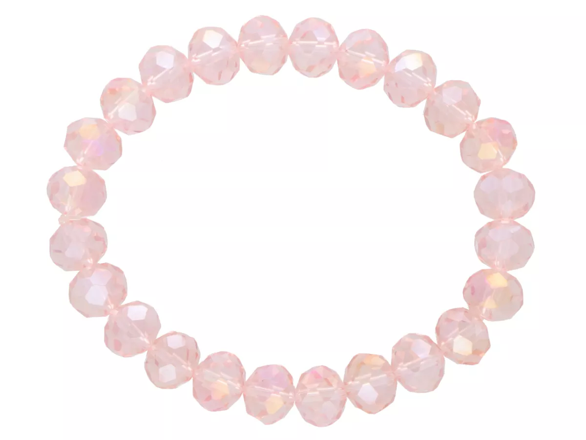 R2D81 BRANSOLETKA KRYSZTAŁKI 10 mm NA GUMCE