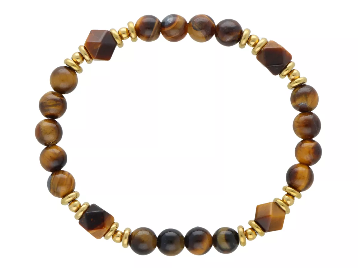 R5E49 BRANSOLETKA TYGRYSIE OKO I STAL CHIRURGICZNA