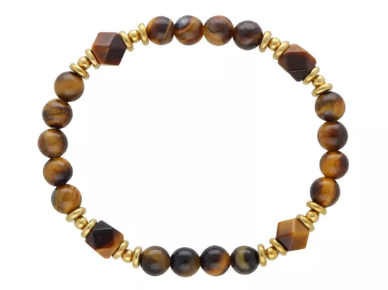 R5E49 BRANSOLETKA TYGRYSIE OKO I STAL CHIRURGICZNA