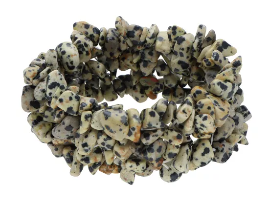 R5B56 BRANSOLETKA JASPIS DALMATYŃSKI SIECZKA