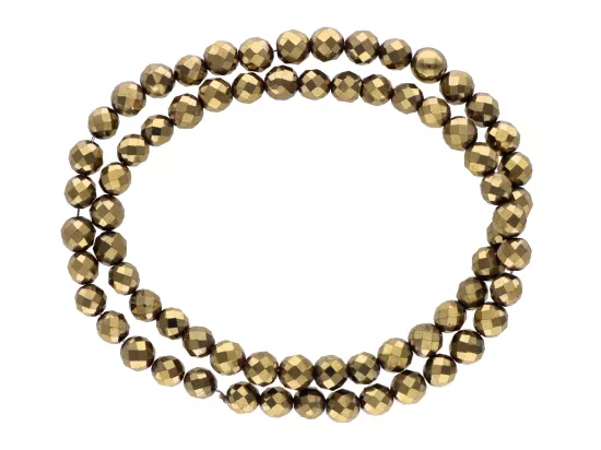 K7A89 HEMATYT KULE FASETOWANE 6 mm - 1 SZNUR