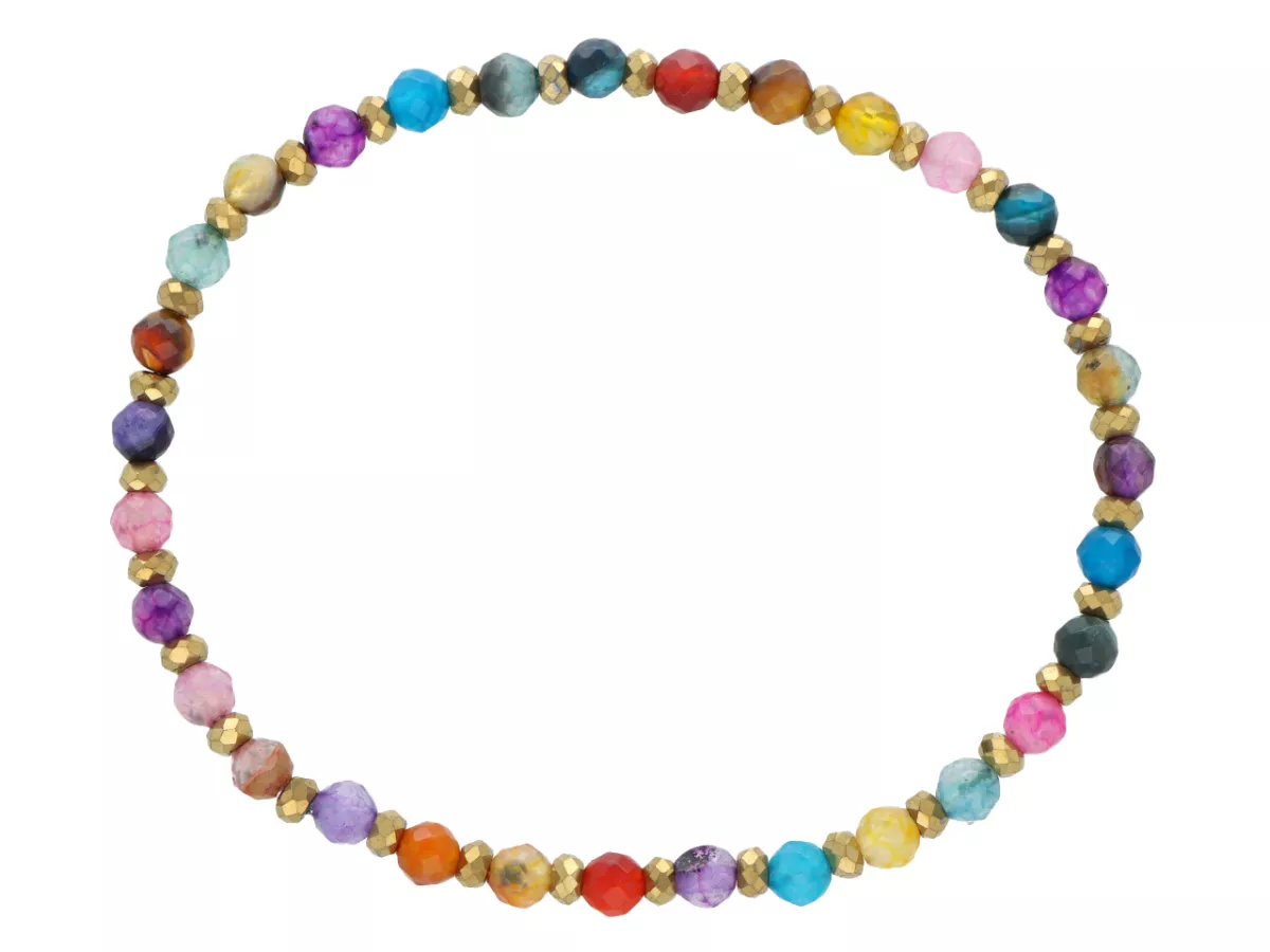 R5C97 BRANSOLETKA AGAT I HEMATYT