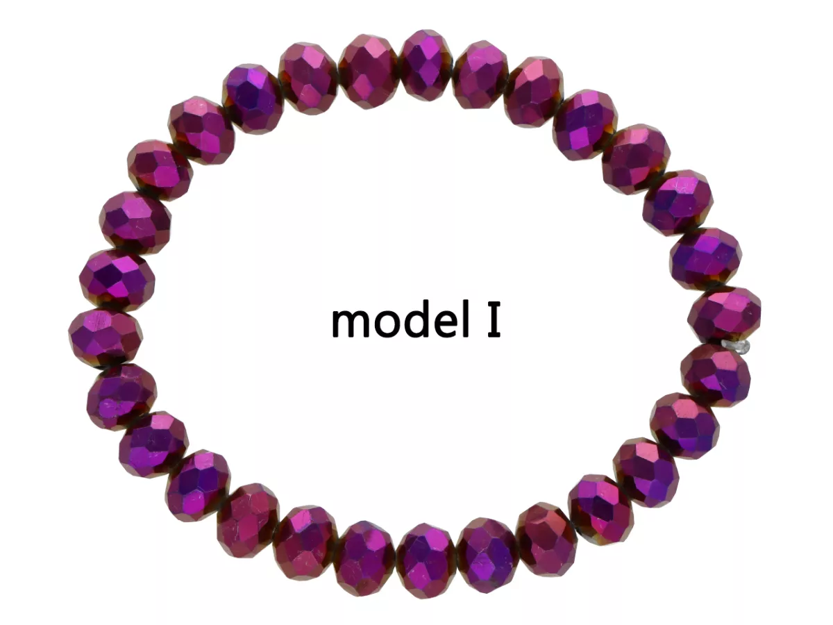 R2T44 BRANSOLETKA KRYSZTAŁKI 8 mm NA GUMCE