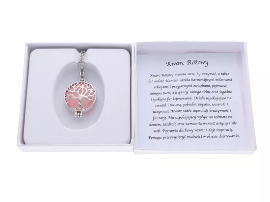 N2X56 NASZYJNIK STAL CHIRURGICZNA - KWARC RÓŻOWY