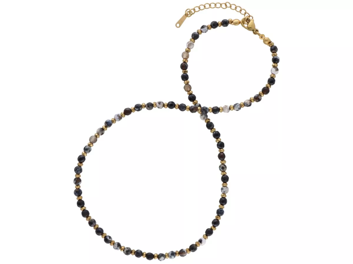 N3P34 NASZYJNIK AGAT I HEMATYT