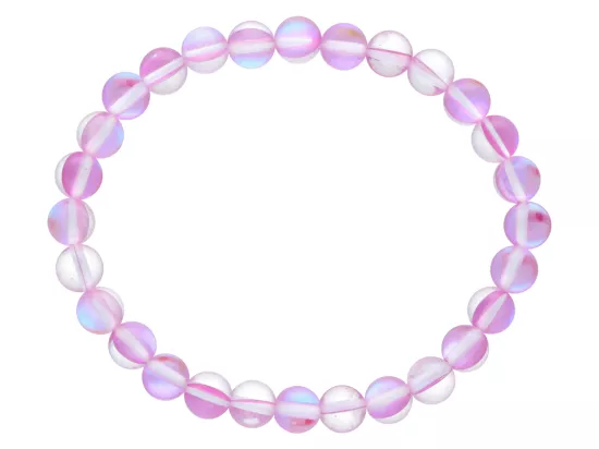 R4N40 BRANSOLETKA CYRKONIA SZKLANA POŁYSK KULE 6,5 mm