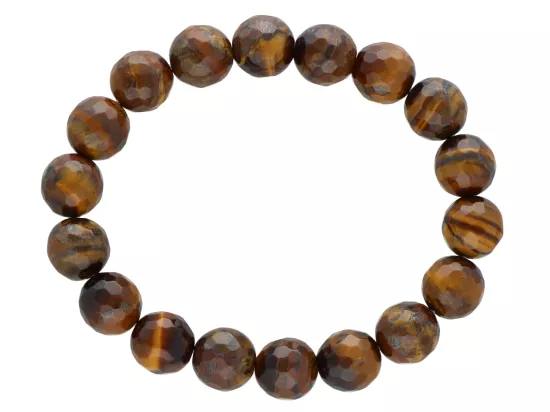 R3B08 BRANSOLETKA TYGRYSIE OKO KULE FASETOWANE 10 mm