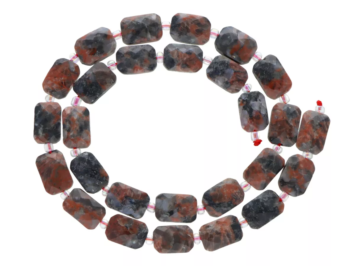 K7T84 JASPIS LEOPARDZI ELEMENTY FASETOWANE 8/12 mm 1 SZNUR
