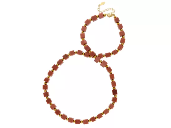 N3L45 NASZYJNIK PIASEK PUSTYNI KOSTKI