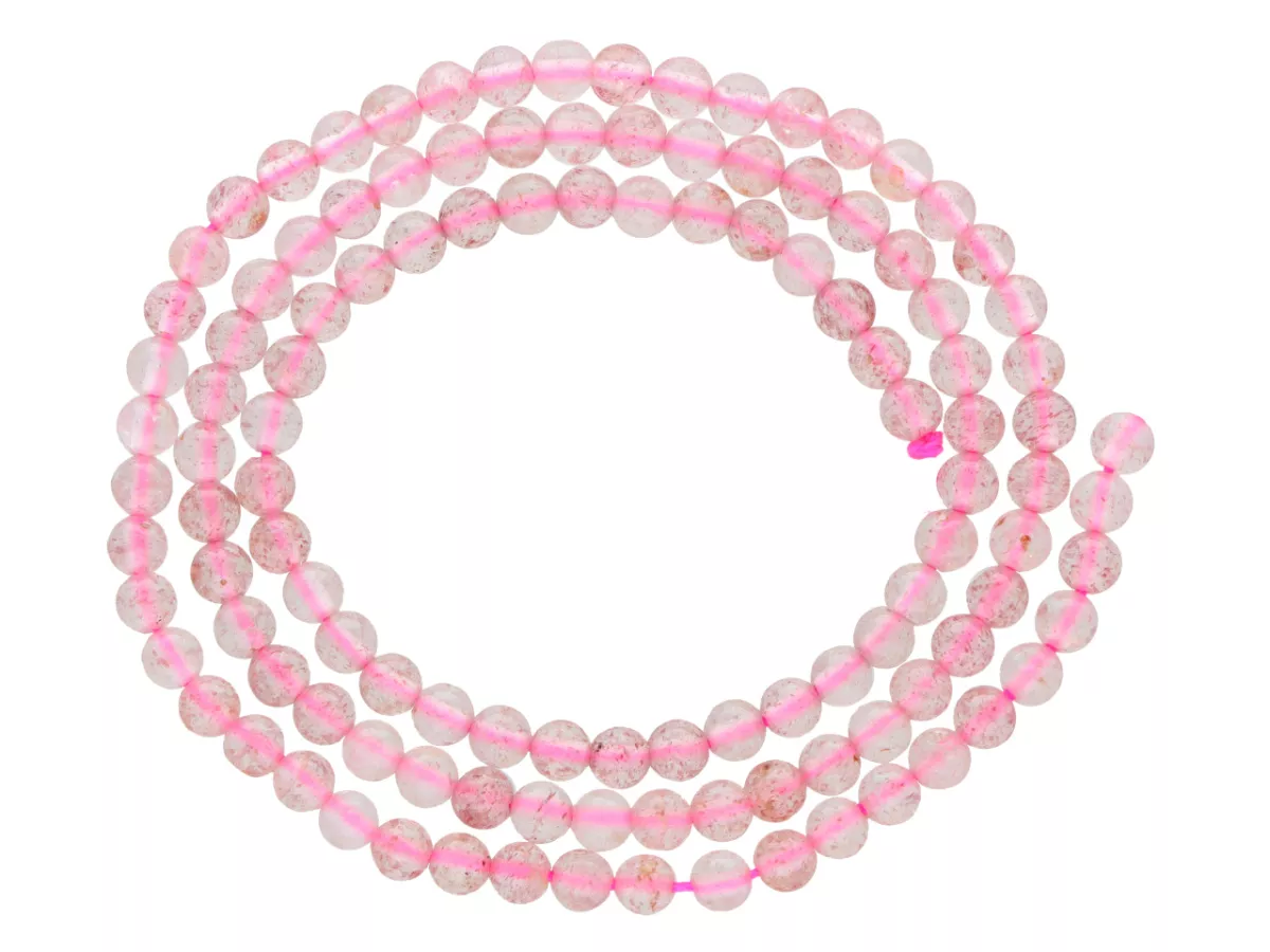 K7P92 KWARC RÓŻOWY KULE 3,5 mm - 1 SZNUR