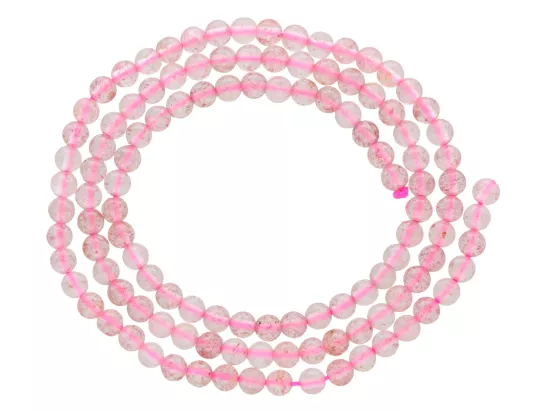 K7P92 KWARC RÓŻOWY KULE 3,5 mm - 1 SZNUR