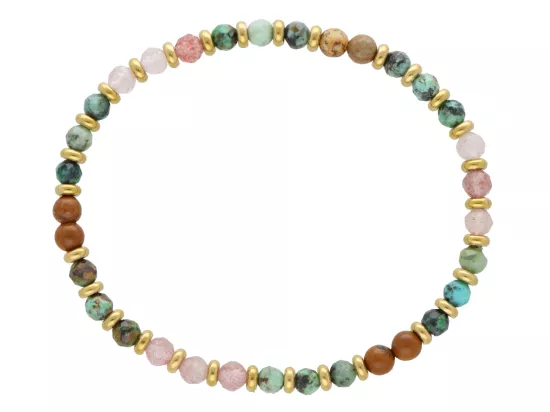 R5E62 BRANSOLETKA MIX KAMIENI I STAL CHIRURGICZNA