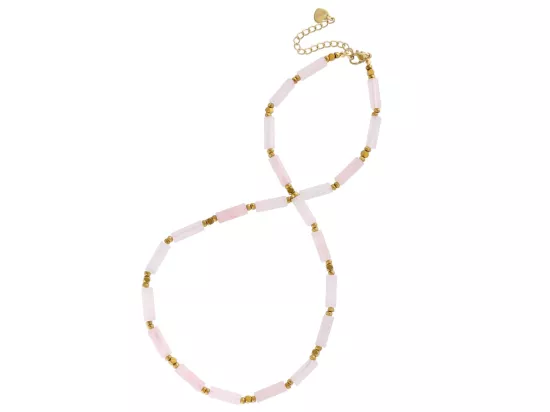 N3M71 NASZYJNIK KWARC RÓŻOWY I HEMATYT