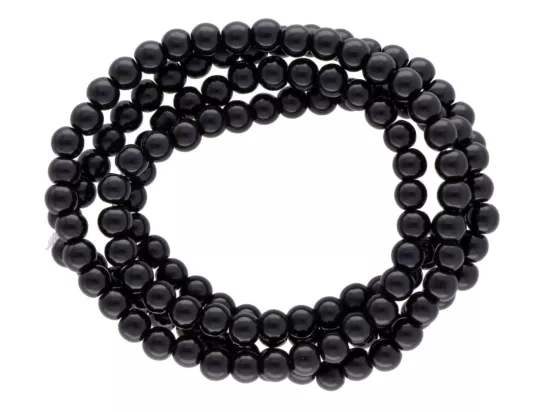 P1D92 PERŁY SZKLANE KULE 6 mm - 1 SZNUR