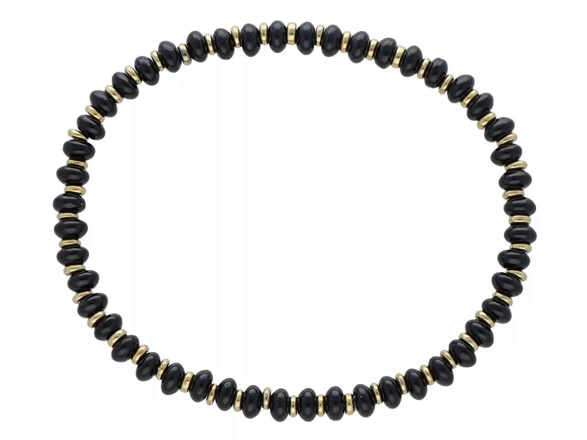 R5F11 BRANSOLETKA ONYKS I HEMATYT