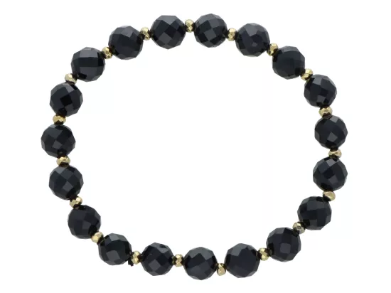 R5B98 BRANSOLETKA AGAT CZARNY I HEMATYT