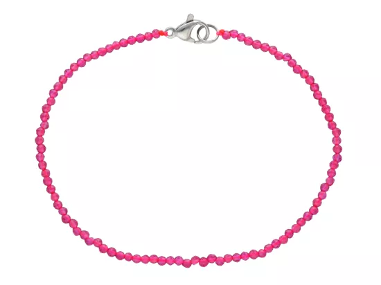 R3B17 BRANSOLETKA CZERWONY RUBIN KULE FASETOWANE 2 mm