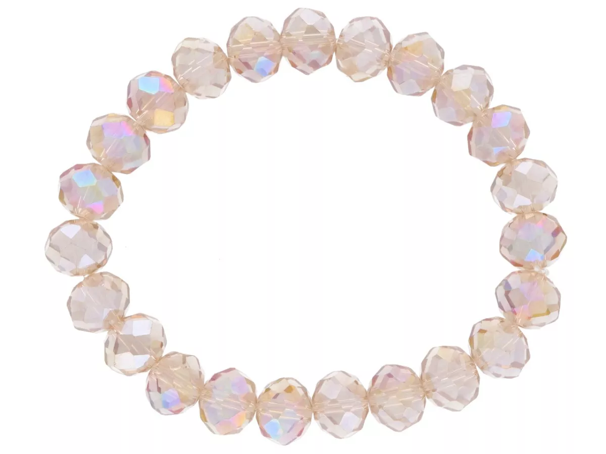 R2T55 BRANSOLETKA KRYSZTAŁKI 10 mm NA GUMCE