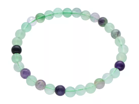 R4B18 BRANSOLETKA FLUORYT KULE 6,5 mm