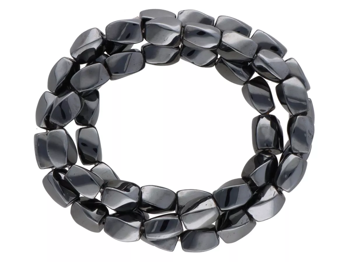 K6Z84 HEMATYT ŁEZKI SKRĘCANE 5/8 mm - 1 SZNUR