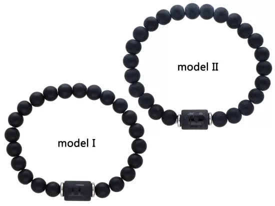 R4E96 BRANSOLETKA LAWA PRASOWANA KULE 8 mm - BLIŹNIĘTA