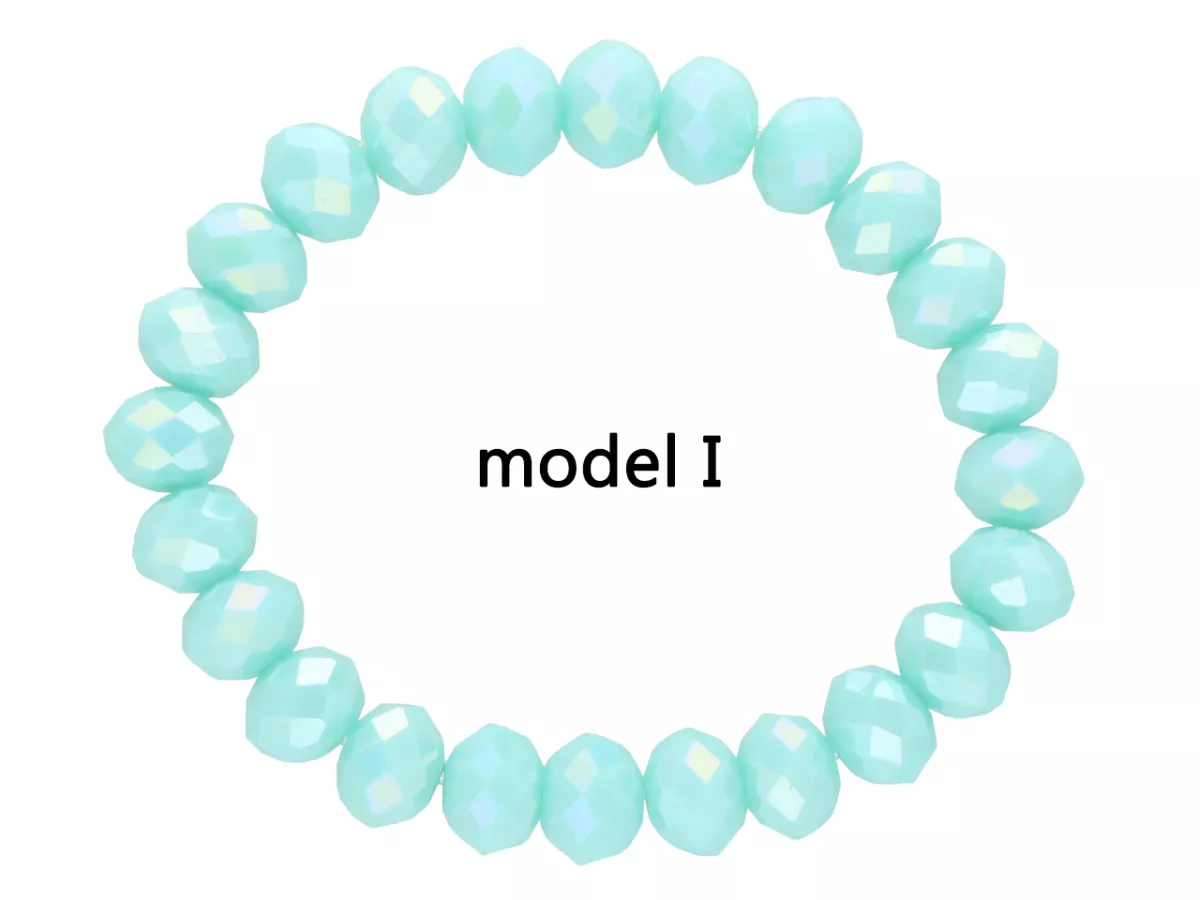 R4G91 BRANSOLETKA KRYSZTAŁKI 10 mm NA GUMCE