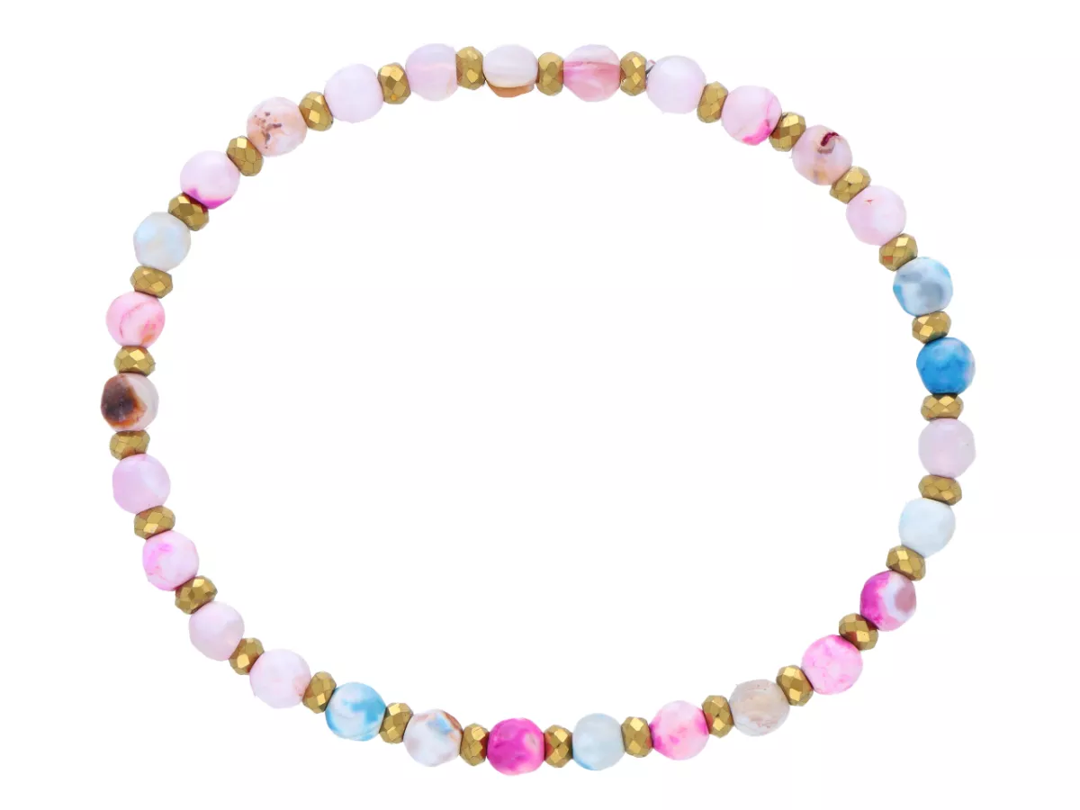 R5D42 BRANSOLETKA AGAT I HEMATYT