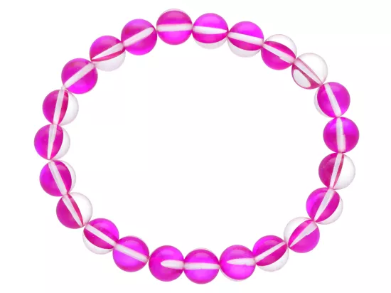 R4N38 BRANSOLETKA CYRKONIA SZKLANA POŁYSK KULE 8,5 mm